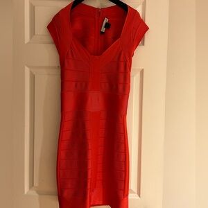 French connection red bondage dress